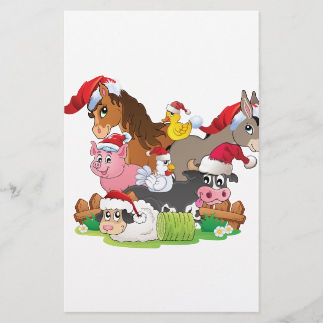 Lámina Navidades de animales de granja (Anverso)