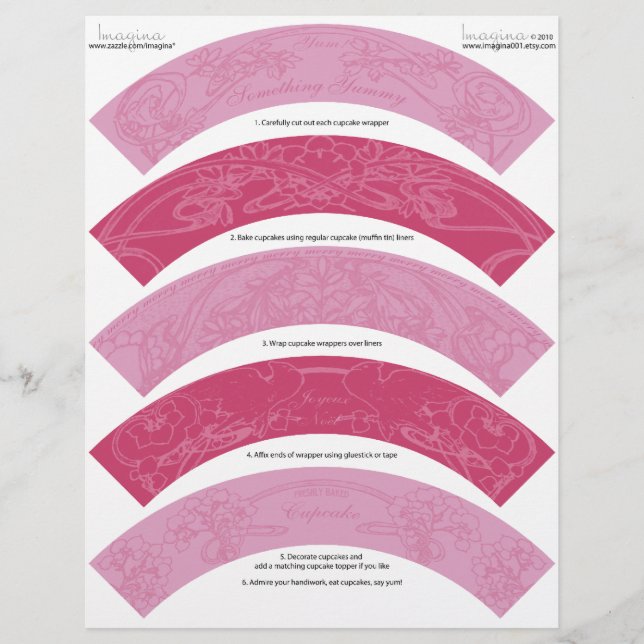 Lámina Navidades de Art Nouveau DIY Cupcake Wrappers Wrap (Anverso)