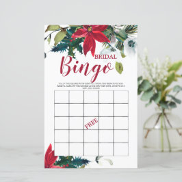 Lámina Navidades de bingo nupcial Juego de novias Poinset