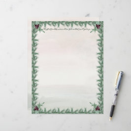 Lámina Navidades de Borgoña Berry Holly Pine