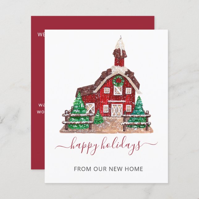 Lámina Navidades de Budget House Weve Moved Holiday Card (Anverso / Reverso)