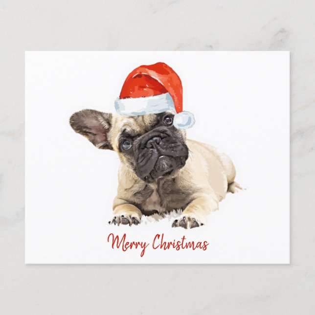 Lámina Navidades de Bulldog francés de presupuesto adoran (Anverso)