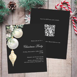 Lámina Navidades de código QR de oro negro Invitación del