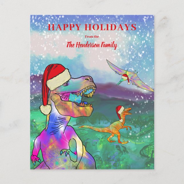 Lámina Navidades de dinosaurios de nombre familiar person (Anverso)