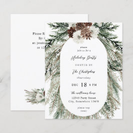 Lámina Navidades de Flores Blancas y Árboles de Pino en I