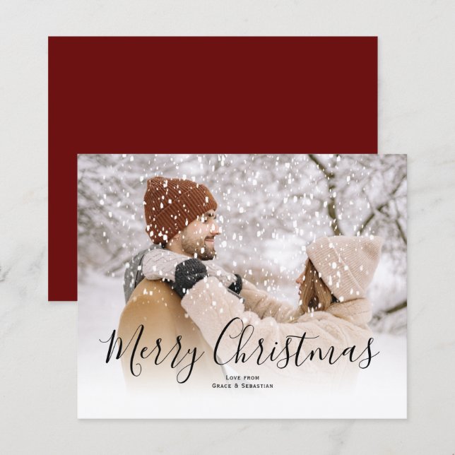 Lámina NAVIDADES de fotografía de superposición de nieve  (Anverso / Reverso)