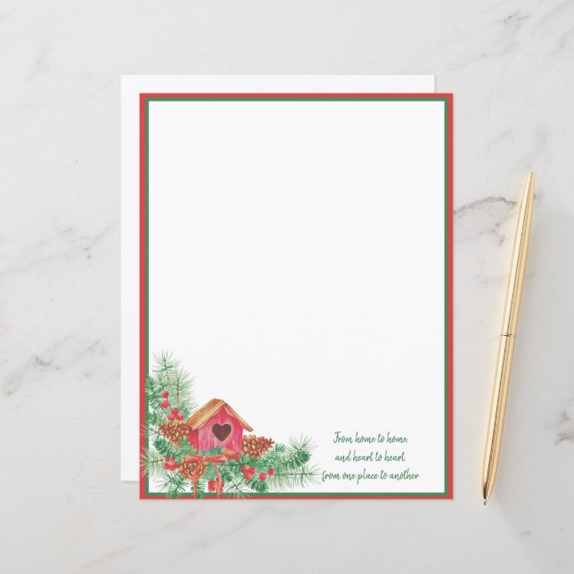 Lámina Navidades de la casa de aves cutáneo (Anverso/Reverso In Situ)