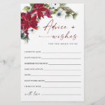 Lámina Navidades de la Poinsettia Roja Consejo de novias<br><div class="desc">Elegante Tarjeta de Consejos de Foliage Dusty Blue Winter. Personalice con la novia el nombre y la fecha de la ducha. Para una mayor personalización,  haga clic en el enlace "personalizar adicional". Si necesitas ayuda,  ponte en contacto conmigo,  por favor.</div>