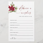 Lámina Navidades de la Poinsettia Roja Consejo de novias<br><div class="desc">Elegante Tarjeta de Consejos de Foliage Dusty Blue Winter. Personalice con la novia el nombre y la fecha de la ducha. Para una mayor personalización,  haga clic en el enlace "personalizar adicional". Si necesitas ayuda,  ponte en contacto conmigo,  por favor.</div>