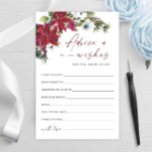 Lámina Navidades de la Poinsettia Roja Consejo de novias<br><div class="desc">Elegante Tarjeta de Consejos de Foliage Dusty Blue Winter. Personalice con la novia el nombre y la fecha de la ducha. Para una mayor personalización,  haga clic en el enlace "personalizar adicional". Si necesitas ayuda,  ponte en contacto conmigo,  por favor.</div>