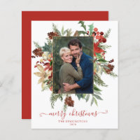 Navidades de oro floral de invierno elegante con p