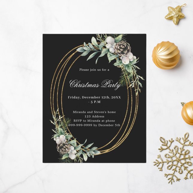 Lámina Navidades de oro negro de pino cino Invitación del (Subido por el creador)