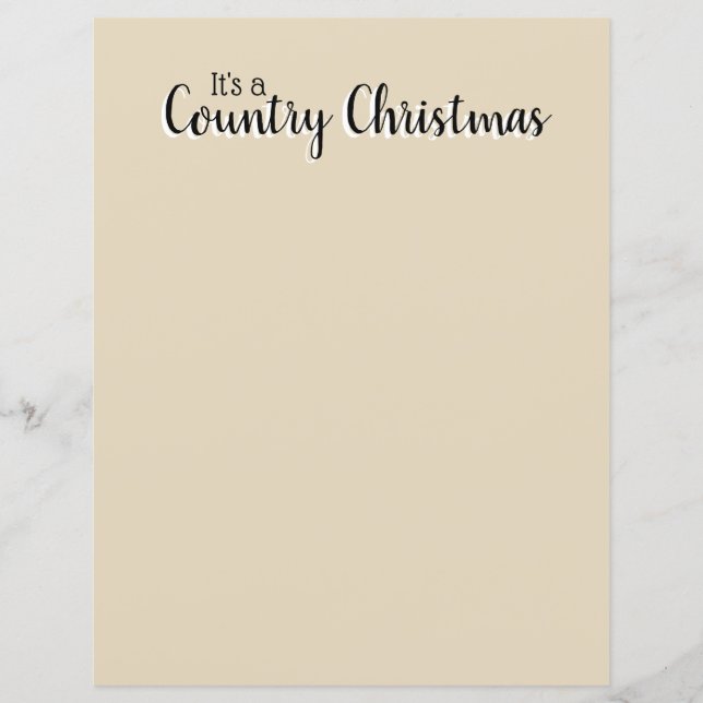 Lámina Navidades de país - Beis Rustic Bonito Letterhead (Anverso)