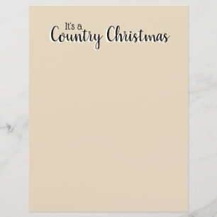 Lámina Navidades de país - Beis Rustic Bonito Letterhead