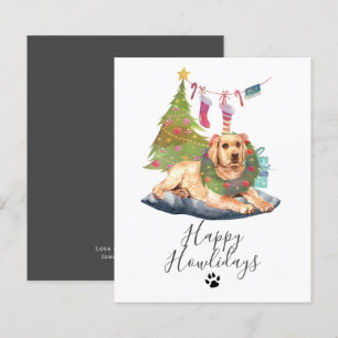 Lámina NAVIDADES de perros amarillos de Labrador