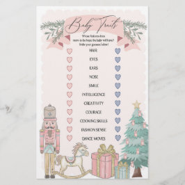 Lámina navidades de petaca rosada rasgos de bebé juego de