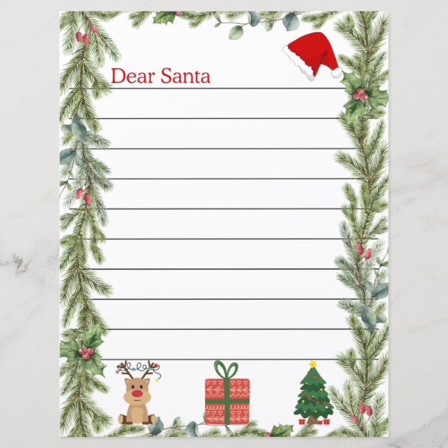 Lámina Navidades de pino escriben a Santa Page (Anverso)