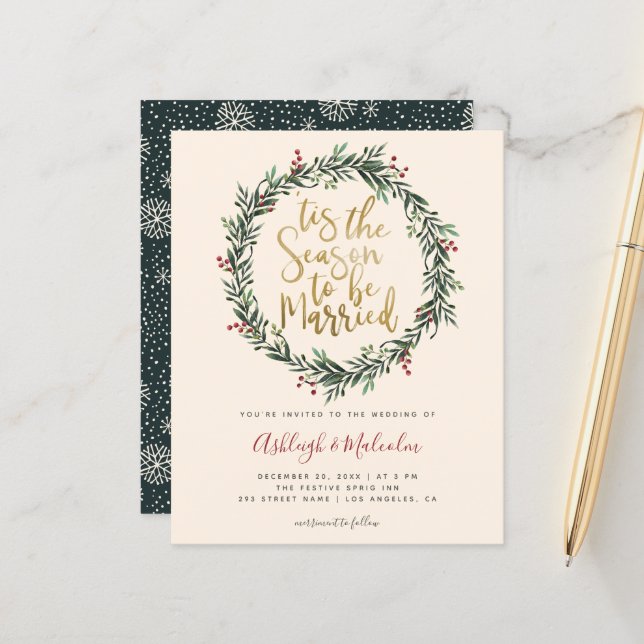 Lámina Navidades De Presupuesto Escribieron Este Boda De  (Anverso/Reverso In Situ)