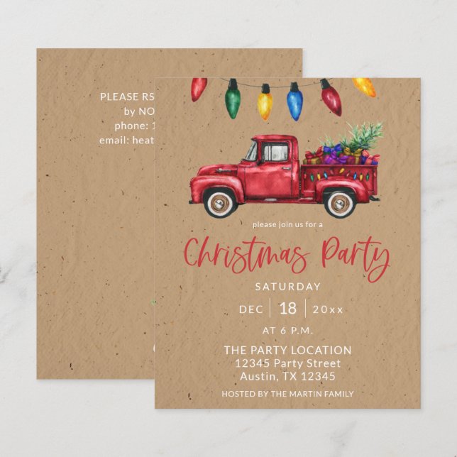 Lámina Navidades de presupuesto Fiesta de Camión y Luces  (Anverso / Reverso)