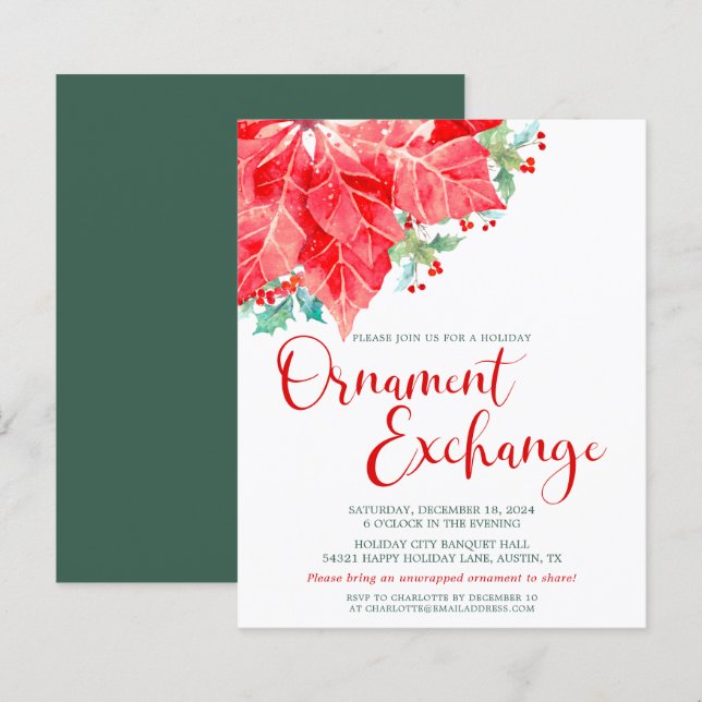 Lámina Navidades de presupuesto Fiesta de intercambio de  (Anverso / Reverso)