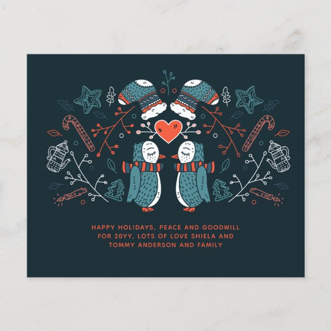 Lámina Navidades de presupuesto Owls Hygge Scandinavian F (Anverso)