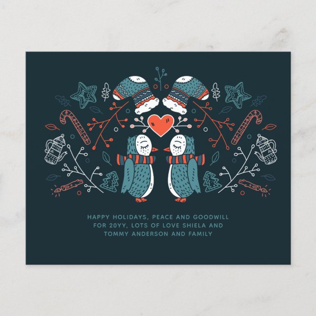 Lámina Navidades de presupuesto Owls Hygge Scandinavian F (Anverso)