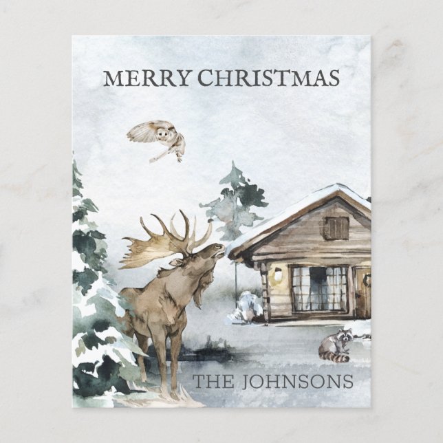 Lámina Navidades de presupuesto para cabaña de bosque de  (Anverso)