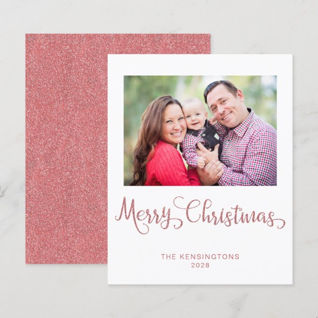 Lámina Navidades de presupuesto Rosa Foto de Purpurina Ro (Anverso / Reverso)