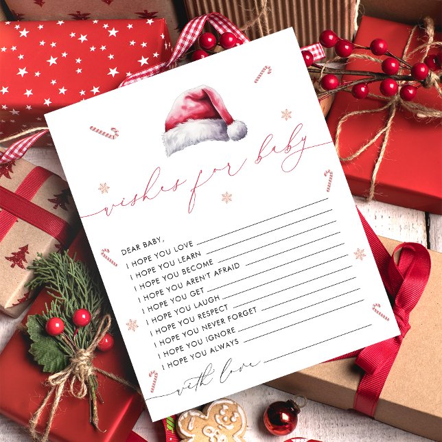 Lámina Navidades de Santa Bebé Baby Shower desea un bebé (Subido por el creador)