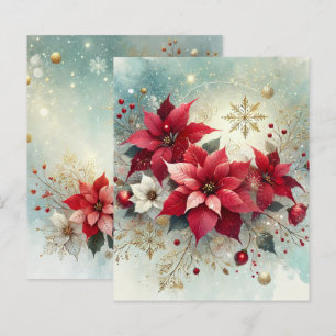Lámina Navidades de Snowy Poinsettia de Whimsical
