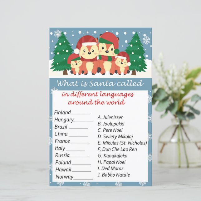 Lámina Navidades de zorro invernal de todo el mundo (Anverso de pie)