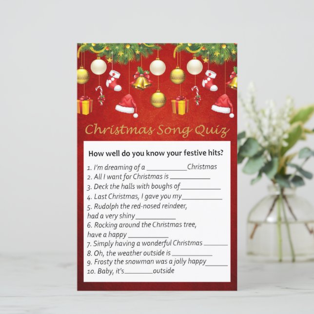 Lámina Navidades dorados juguetes navidades juego de preg (Anverso de pie)