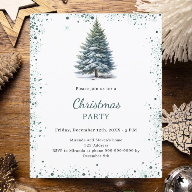 Lámina Navidades Fiesta árbol verde invitación de mano (Subido por el creador)
