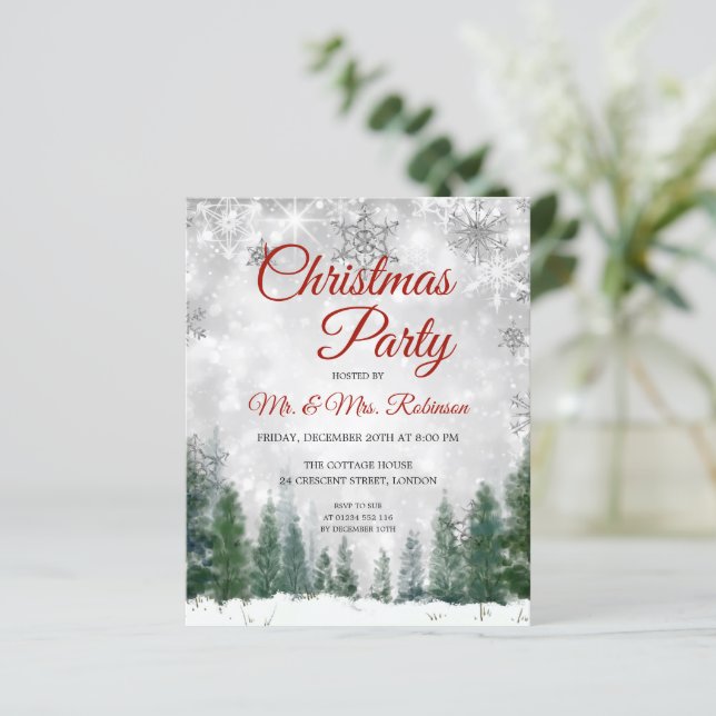 Lámina Navidades Fiesta de Invierno Plateado Wonderland (Anverso de pie)