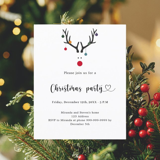 Lámina Navidades fiesta invitación moderna a renos divert (Subido por el creador)