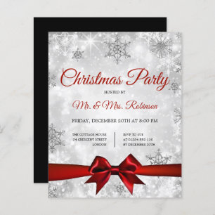 Lámina Navidades Fiesta Silver Winter Sparkle Red Ribbon