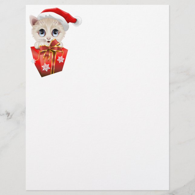 Lámina Navidades gatitos Santa con regalo (Anverso)