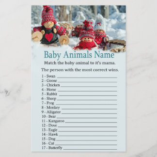 Lámina navidades gnome Baby Animals Nombre Juego ducha be