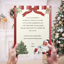 Lámina Navidades hermanos de rima de vintage Santa Carta