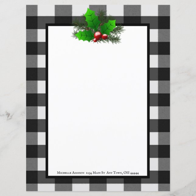 Lámina Navidades Holly Buffalo Papel personalizado (Anverso)