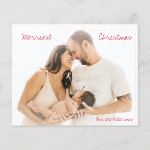 Lámina Navidades modernos con escritura roja minimalista
