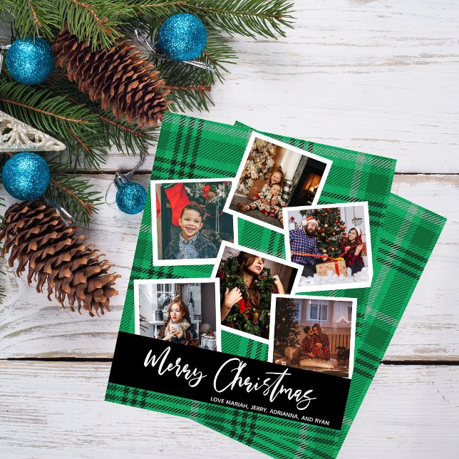 Lámina Navidades multifoto de Budget Green Plaid (Subido por el creador)