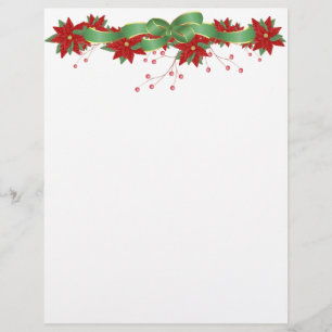 Lámina Navidades Poinsettia Letterhead