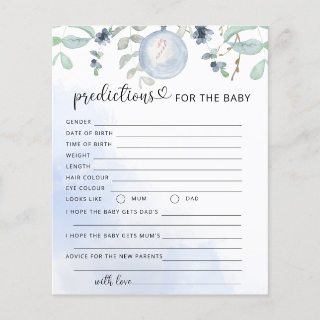 Lámina Navidades predicciones y consejos para bebés (Anverso)