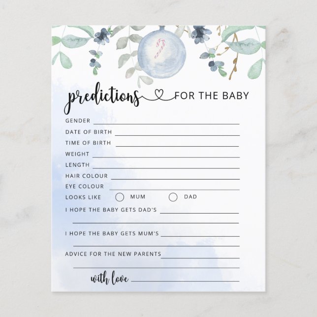 Lámina Navidades predicciones y consejos para bebés (Anverso)