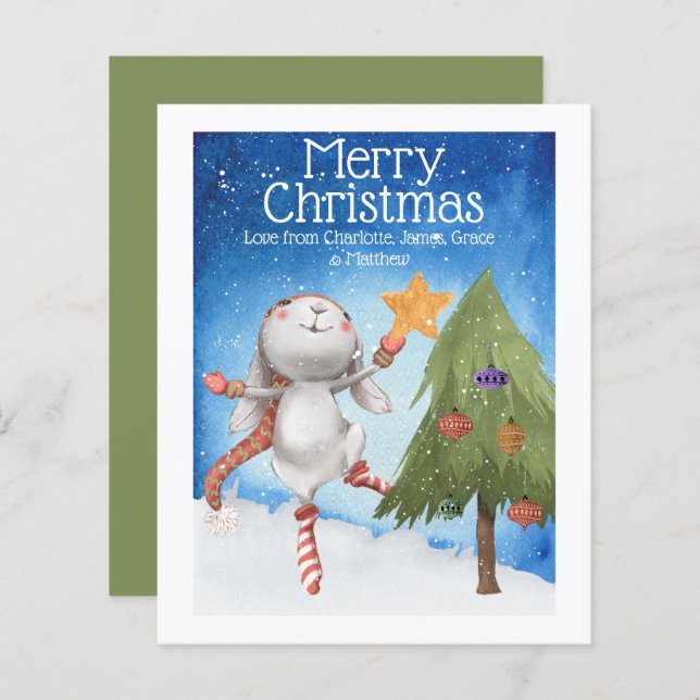 Lámina NAVIDADES PRESUPUESTARIOS Árbol decorativo conejo  (Anverso / Reverso)