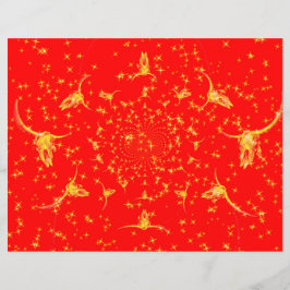 Lámina Navidades Purpurina Occidental Red Gold Girly Cow 