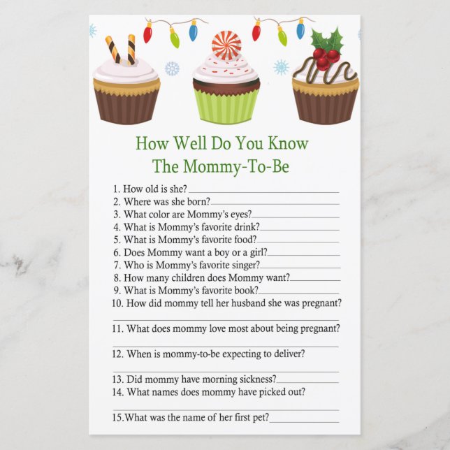 Lámina navidades quequitos qué tan bien conoces la ducha  (Anverso)