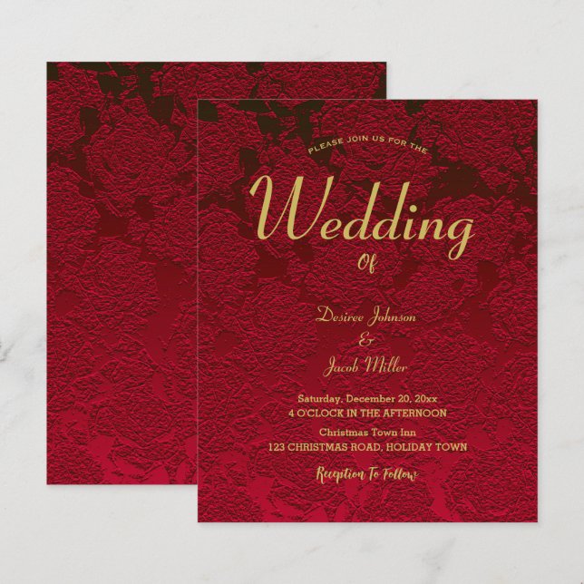 Lámina Navidades Red Gold Elegant Presupuesto Floral Mode (Anverso / Reverso)