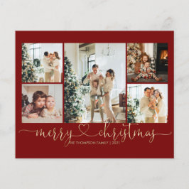 Lámina NAVIDADES rojos de oro con guión de corazón para e